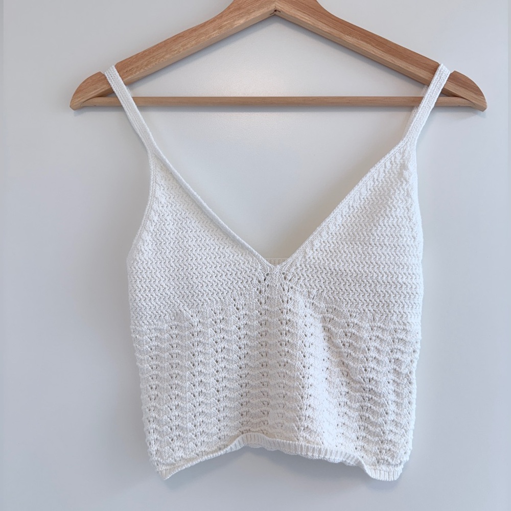Aritzia Evie Top #98141 White Knit Women's Top